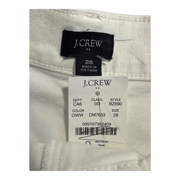 NEW J. Crew Women’s Size 6 (28) Optic White Wash White Utility Denim Short NWT - Picture 4 of 7